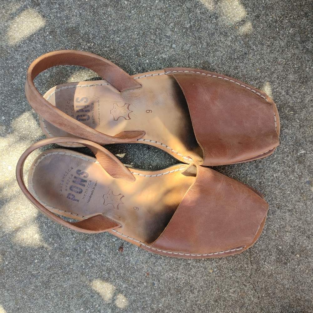 POIS Brown Leather Slingback Flats